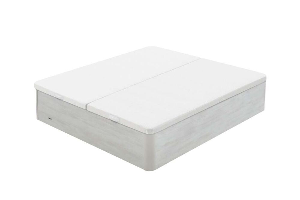 Le lit coffre blanc strié apportera de la modernité à votre chambre.