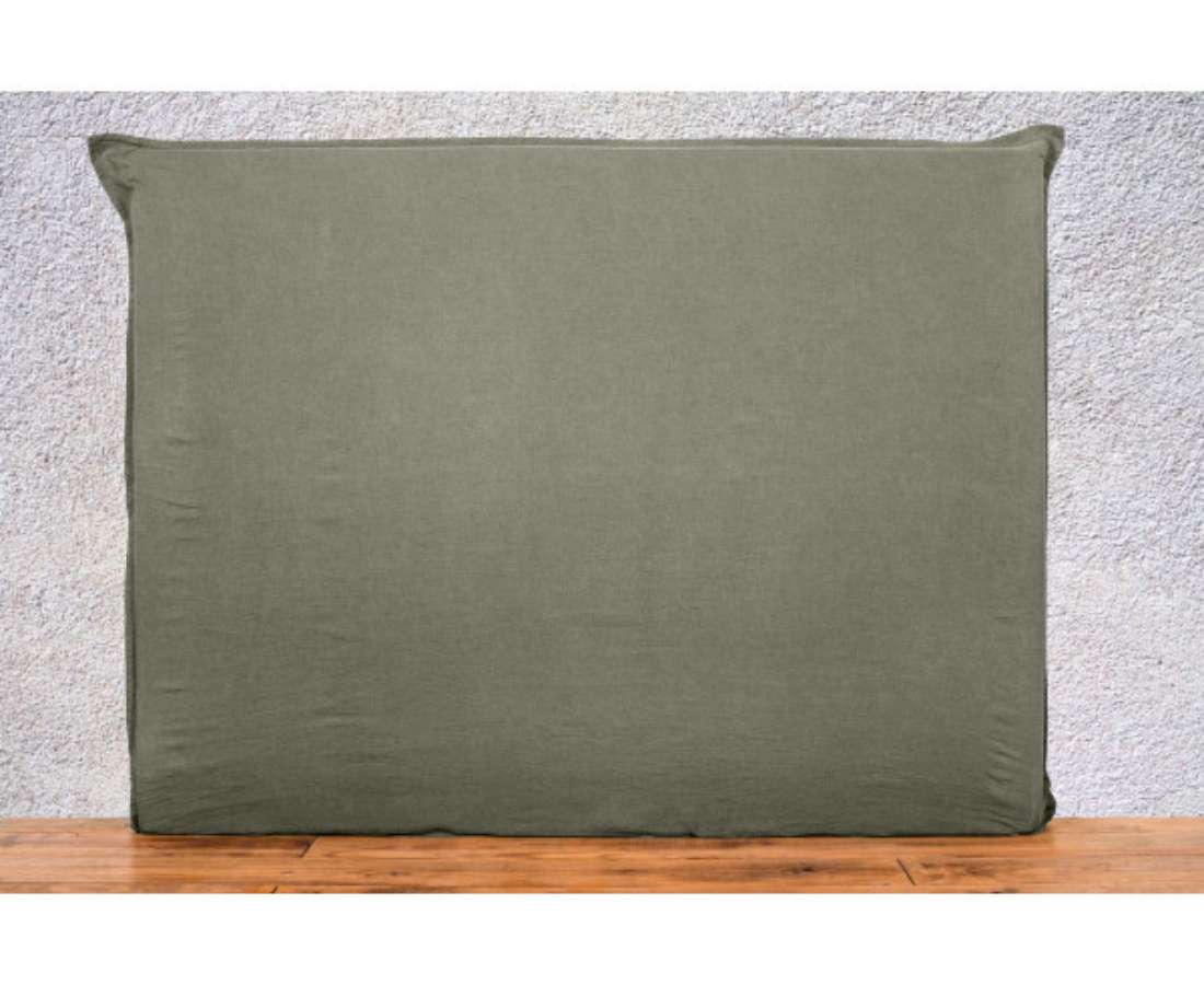 housse de tête de lit 100% lin - KAKI