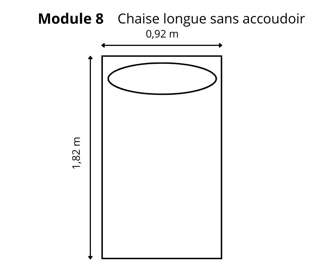 Chaise longue sans accoudoir