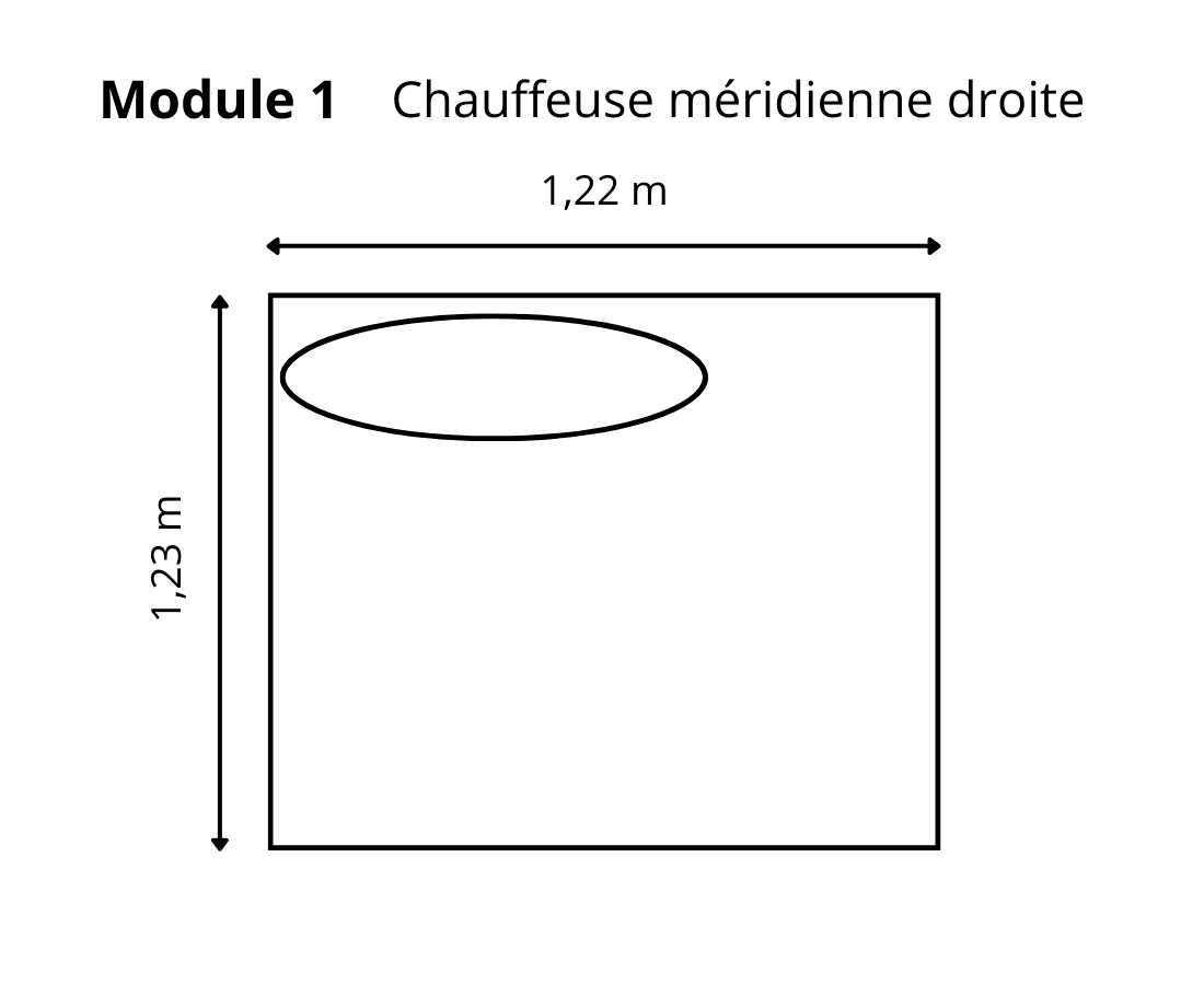 Chauffeuse méridienne droite